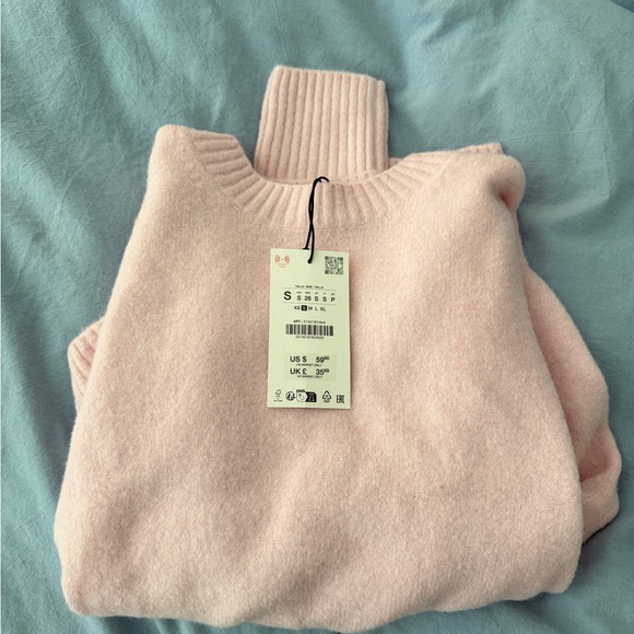 Zara soft pink crew neck sweater - Picture 2 of 3